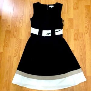 Calvin Klein Black Dress white block size 4